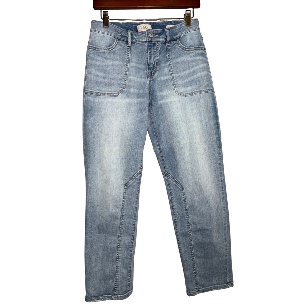 LOGO 6 by Lori Goldstein Boyfriend Jeans Light Straight Leg Casual Barrel READ